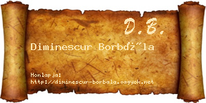 Diminescur Borbála névjegykártya